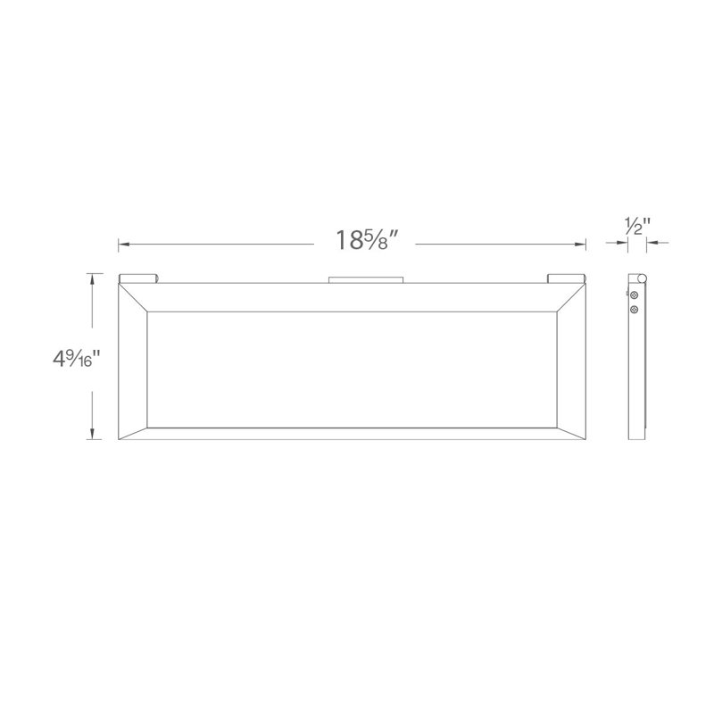 Barre d'éclairage 1 lumière Line ™, Aluminium brossé, H 4,56 po x l 18,58 po x P 0,5 po
