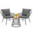 3-piece Outdoor Wicker Furniture Set, Patio Conversation Set For Garden, Balcony, Backyard-640910554-640910553