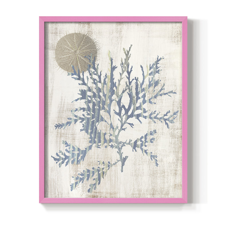 Kelp IV Framed Print - Solid Wood, Pink, 11" H x 9" W