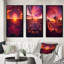 «Vibrant Pink Stunning Sunset Spiral Land Art I», 3 pièces sur toile-590945755-590945756