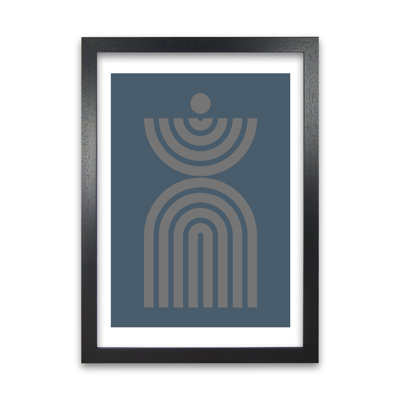 Mid Century Grey And Blue C - Print