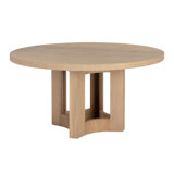 Elma Round Oak Pedestal Dining Table