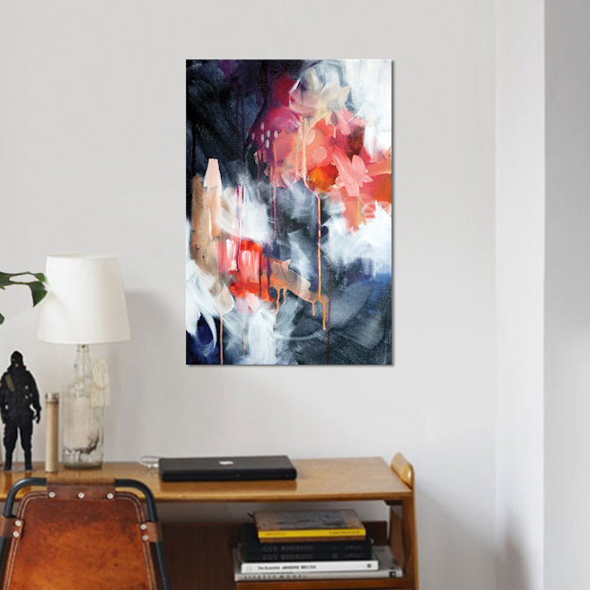 «We Come In Twos» par Sana Jamlaney, reproduction sur toile tendue, H 60 po x l 40po x P 1,5 po, Pas de tapis