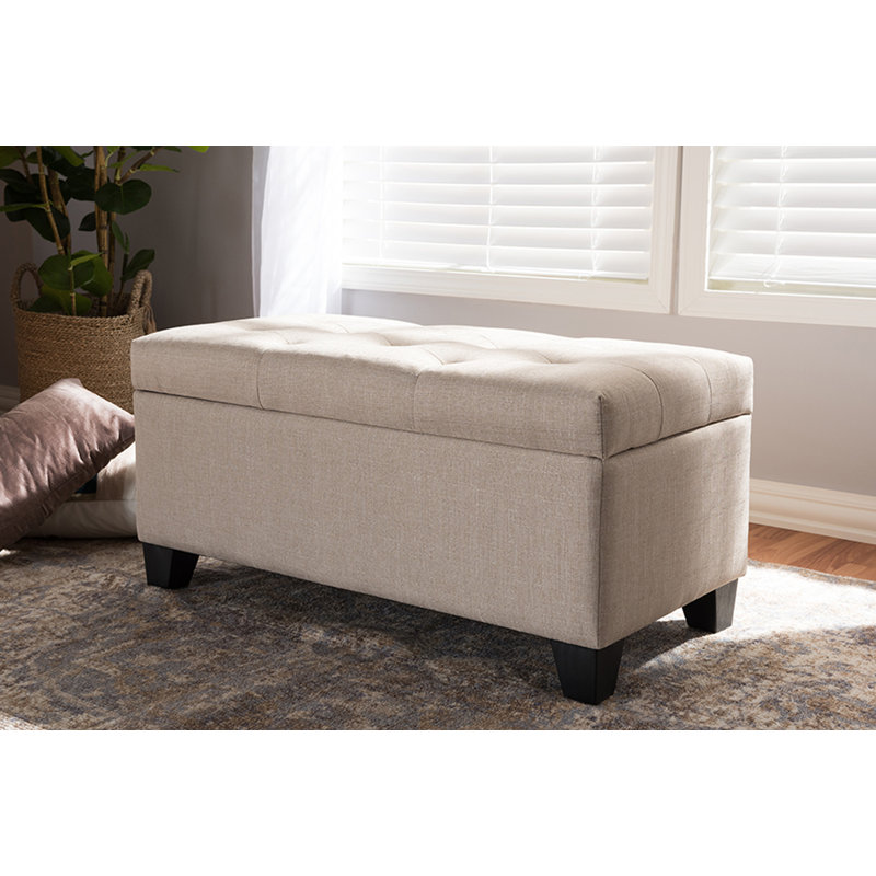 Colgan Upholstered Ottoman, Beige