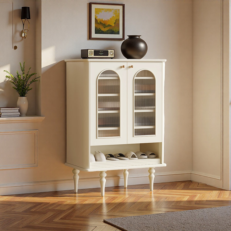 Armoire de rangement simple de grande capacité, Ivoire ivoire, H 47,64 po x l 32,28 po x P 15,75 po