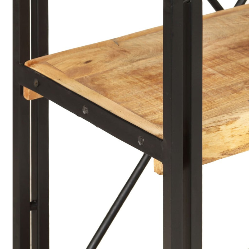 Bibliothèque en bois de manguier massif, Naturel, H 31,5 po x l 23,62 po x P 11,81 po