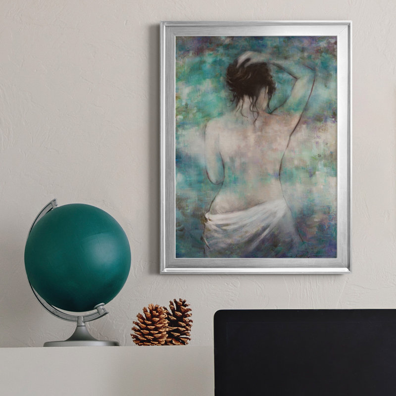 Morning Repose - Peinture sur toile encadrée, H 18,5 po x l 24,5 po x P 1,5 po, Cadre argenté