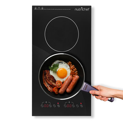 Plaque de cuisson à double induction - brûleur de comptoir double avec affichage numérique, réglages de température réglables