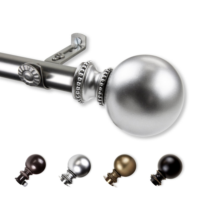 Tringle à rideaux simple 0,81 po Hatfield, 48 po à 84 po, Nickel satiné