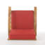 Fauteuils club en bois avec assise profonde et coussins épais, couleurs variées, parfaits pour le jardin, 71 cm x 82 cm de large, 77 cm de hauteur, assemblage requis.