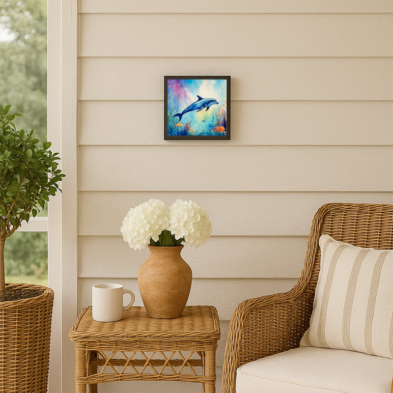 Dolphin Framed Metal Print
