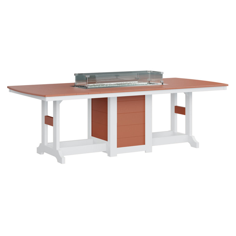 Table de salle à manger à hauteur de comptoir 96 po Berlin, H 35,5 po x l 44 po x P 96 po, Orange mangue