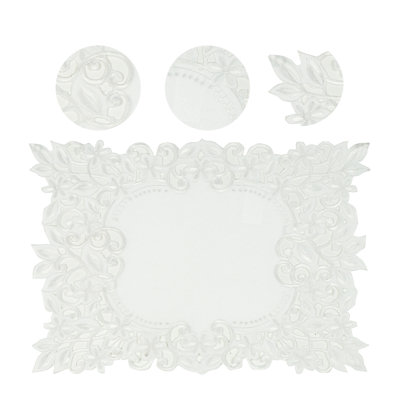 Ardelia Tablecloth Alvina Collection with European Embroidery for Elegant Christmas Table Decor