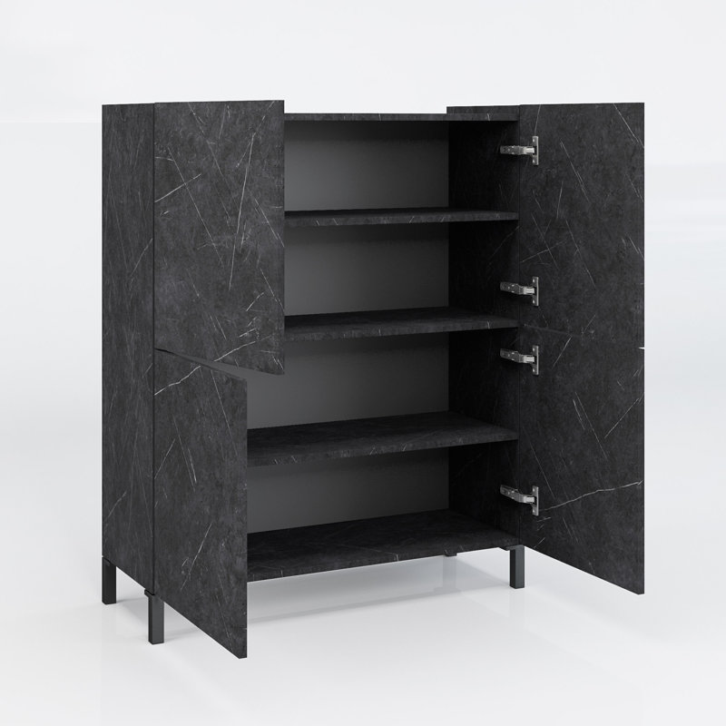 Daekwan 228.6cm Sideboard, Black Marble