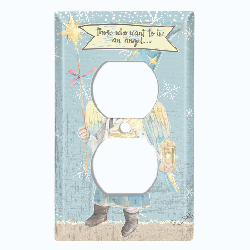 Angel Wings Snow Stars Bells 2-Gang Toggle Light Switch Wall Plate