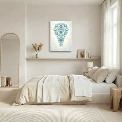 «Gallery Wrap», art mural sur toile pour le salon, la chambre à coucher, le bureau ou le vestibule - décoration murale décorative avec mandala coquillage