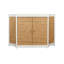 Two Door Decorative Rattan Overlay Cabinet With Curved Ends Painted-2094941232