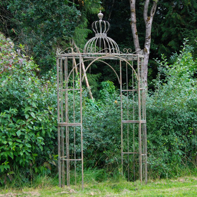 153cm W x 63cm D Iron Arbour in Brown