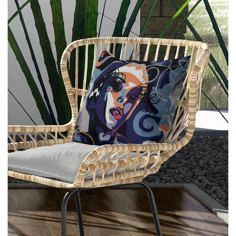 Coussin décoratif réversible Face Pop Art, H 20 po x l 20 po