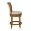  Tabouret de comptoir pivotant 26 po en chêne vieilli avec tissu sable Runyan-131154105-131154104