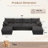 142"W Cloud Modular Sectional Sofa, 6-Piece U Shaped Corner Couch with Hidden Storage and 2 Ottomans, Modern Minimalist Corduroy Upholstered Boneless Sofa for Living Room, Extra Deep Seat, Easy Assembly Required-232439637