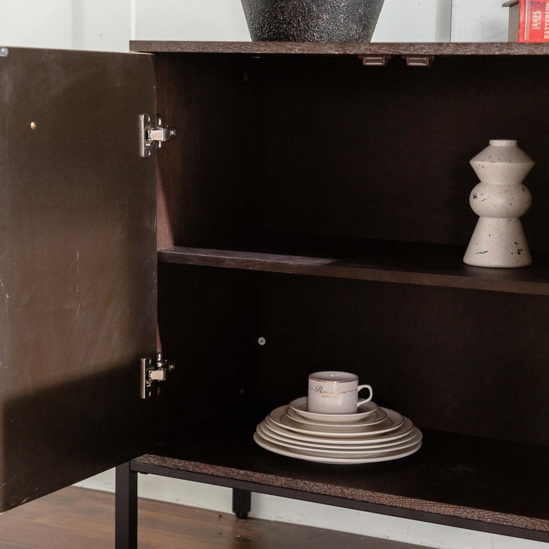 Buffet Mid-Century moderne avec 2 portes et 2 tiroirs pour le salon / salle à manger