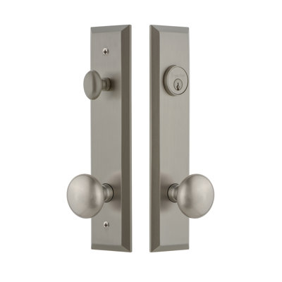 Fifth Avenue Tall Plate Complete Entry Set with Single Cylinder Deadbolot and Fifth Avenue Knob