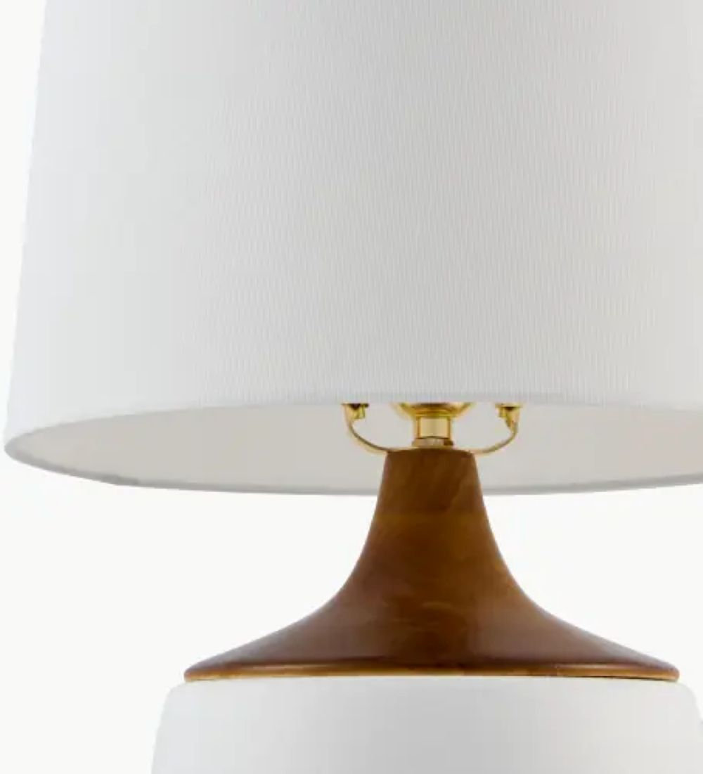 Ceramic Table Lamp, White, Cream