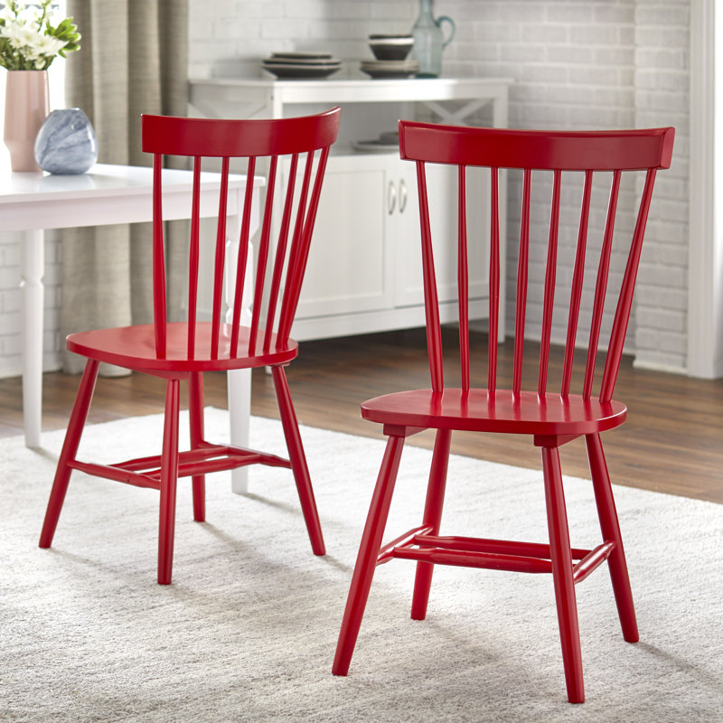 Aulii 4 - Person Pedestal Dining Set, White, Red