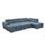 Canapé modulaire en U de 128 po avec repose-pieds et canapé modulaire réversible 7 places avec siège de rangement, ensembles de canapés de salon avec repose-tête réglable, bleu