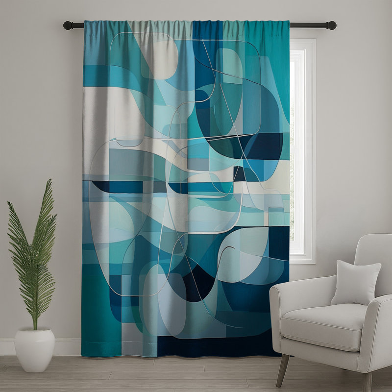 Rideaux abstraits, voilages et voilages abstraits - 1 panneau, 50 po x 92 po - 1 panneau, Sheer
