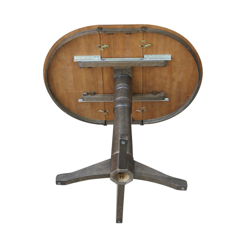 Table de salle à manger extensible Îleia, Hickory / charbon délavé