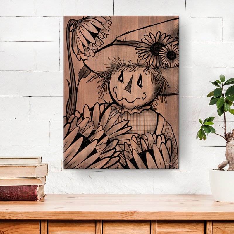 «Sunflower Scarecrow», impression sur toile tendue, H 40 po x l 30 po x P 1 po