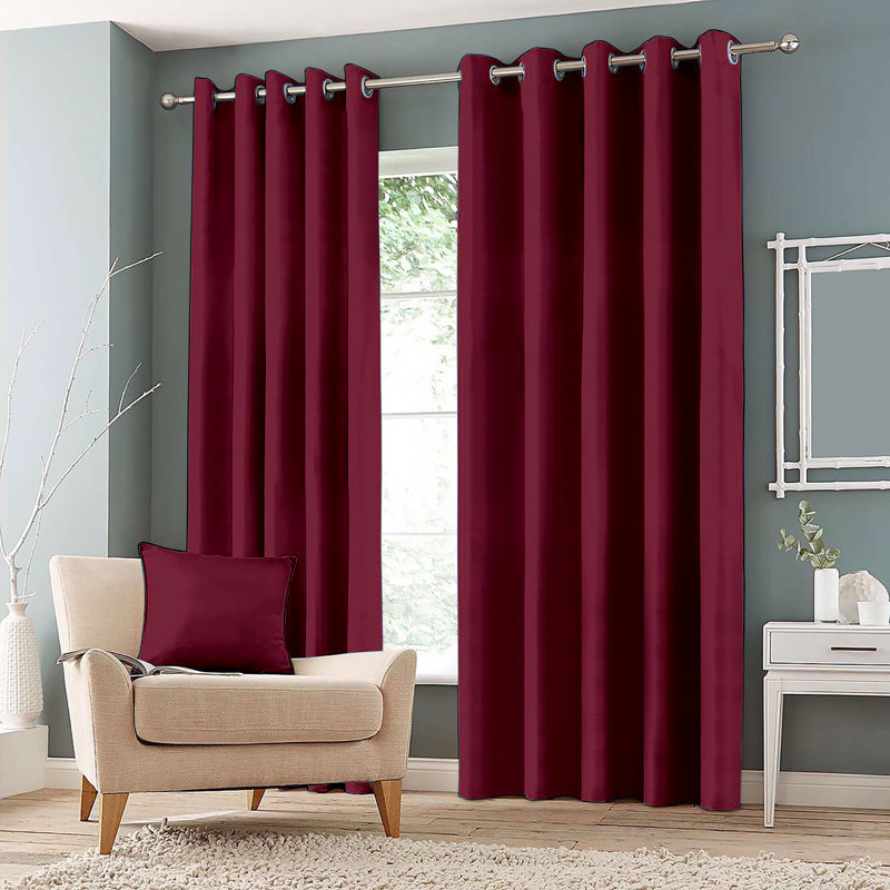 Granados Room Darkening Curtain Pair, Wine, Width 116 x Drop 137 cm