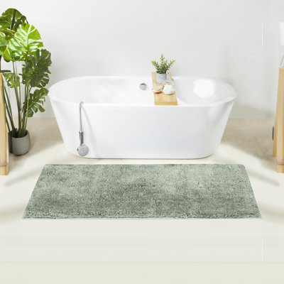 Better Trends Haven Collection Bath Rug 17x24 Dark Sage Soft Plush Absorbent Non Slip Bathroom Mat