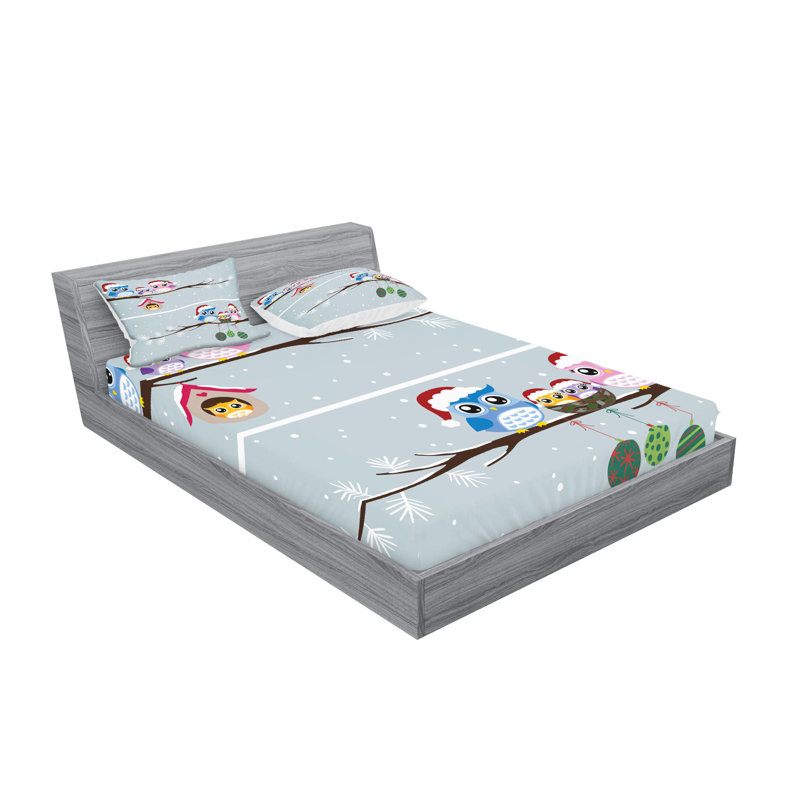 Drap-housse et coussin décoratif Ambesonne, Ensemble de draps pour grand lit + 4 taies d'oreil