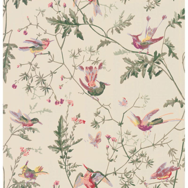 Anthology Hummingbirds Floral Wallpaper Roll, Green