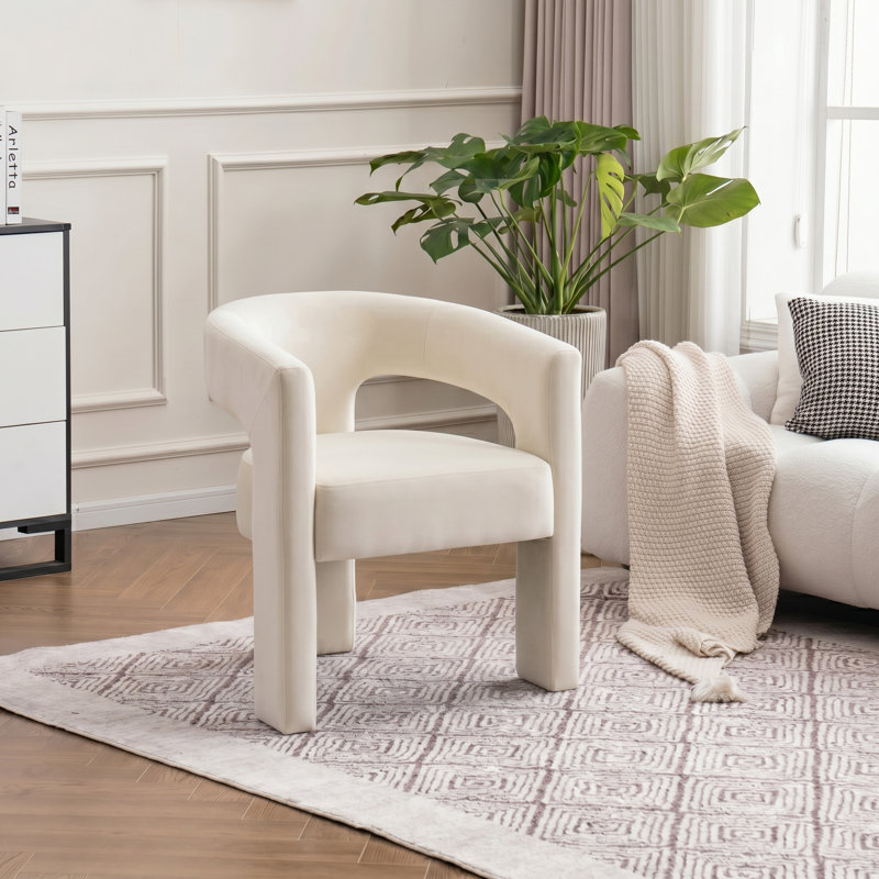 Fauteuil en velours, Beige