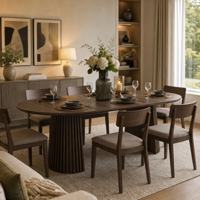Versatilea Extendable Modern Dining Table with Oval Design