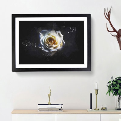 A Crisp White Rose - Picture Frame Graphic Art Print