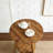 Farmhouse Solid Wood Round End Table with Storage Shelf