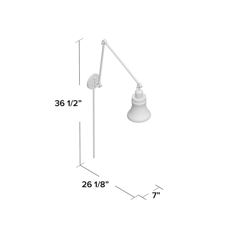 Lampe à bras pivotant à 1 lumière à intensité variable Edda, Bronze huilé, Transparent, Ampoule DEL 6 watts Vinage