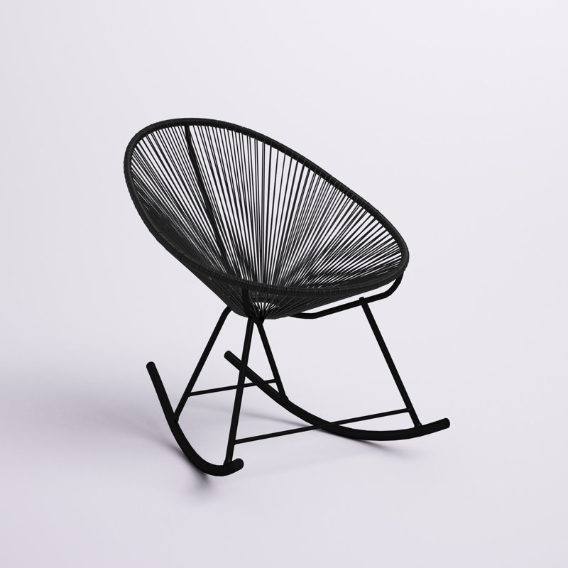 Chaise berçante d'extérieur en métal, Noir