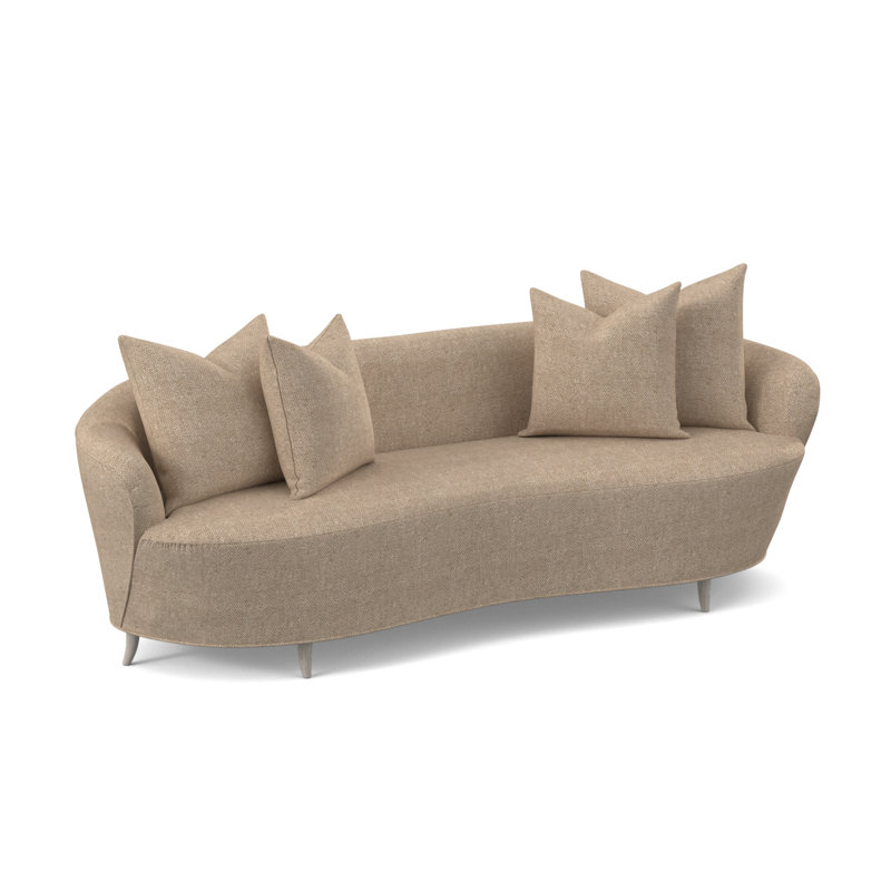 Boomerang Sofa, Margaret Lagoon Polyester Blend, Bisque