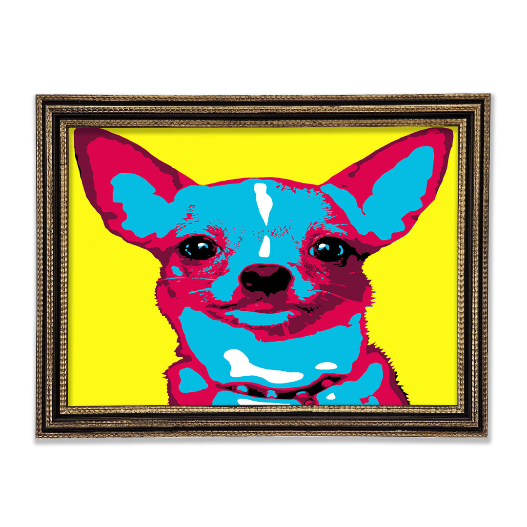 Der Pop Art Chihuahua Gerahmter Druck