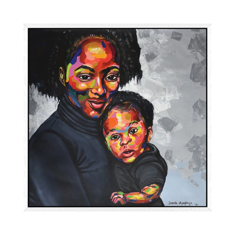 Maternal Bond II 1 Piece Wall Art on Canvas, 66.04 cm H x 66.04 cm W, White Floater Frame