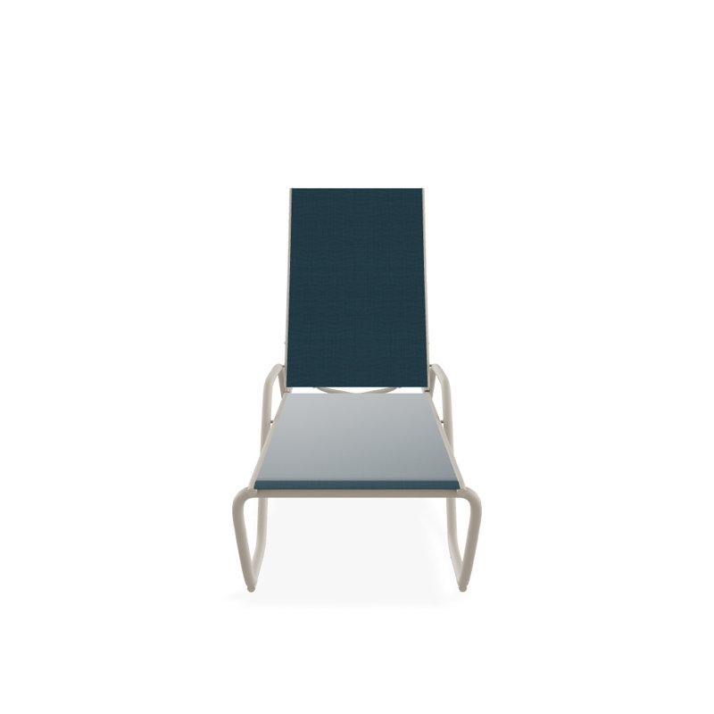 Outdoor Rust-Resistant Metal Chaise Lounge, Textured Desert, Teal Sunbrella®