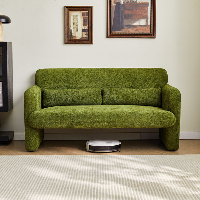 Causeuse ergonomique 59 po Boucle Cloud Best-Selling, canapé rembourré 2 places robuste avec coussin de soutien, assemblage sans outil, peu encombrant pour les petits appartements et les salons
