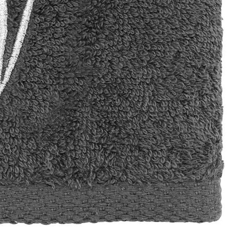 Winston Porter Granite/Silver Script Monogram Fingertip Towel Letter V