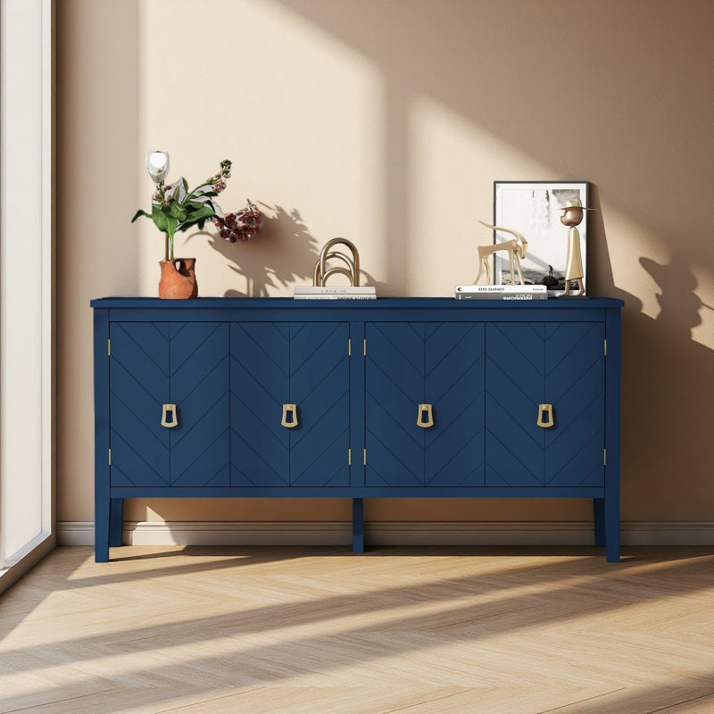 Vintage 63"Long Sideboard, Navy Blue